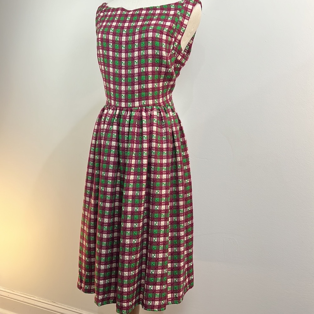 Anthropologie Saint Geraldine Purple Green Gingham Plaid Dress Size Large - Picture 6 of 15